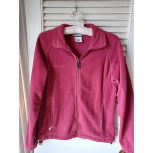 Columbia Womens Fleece Jacket small Pink Full Zip Pockets